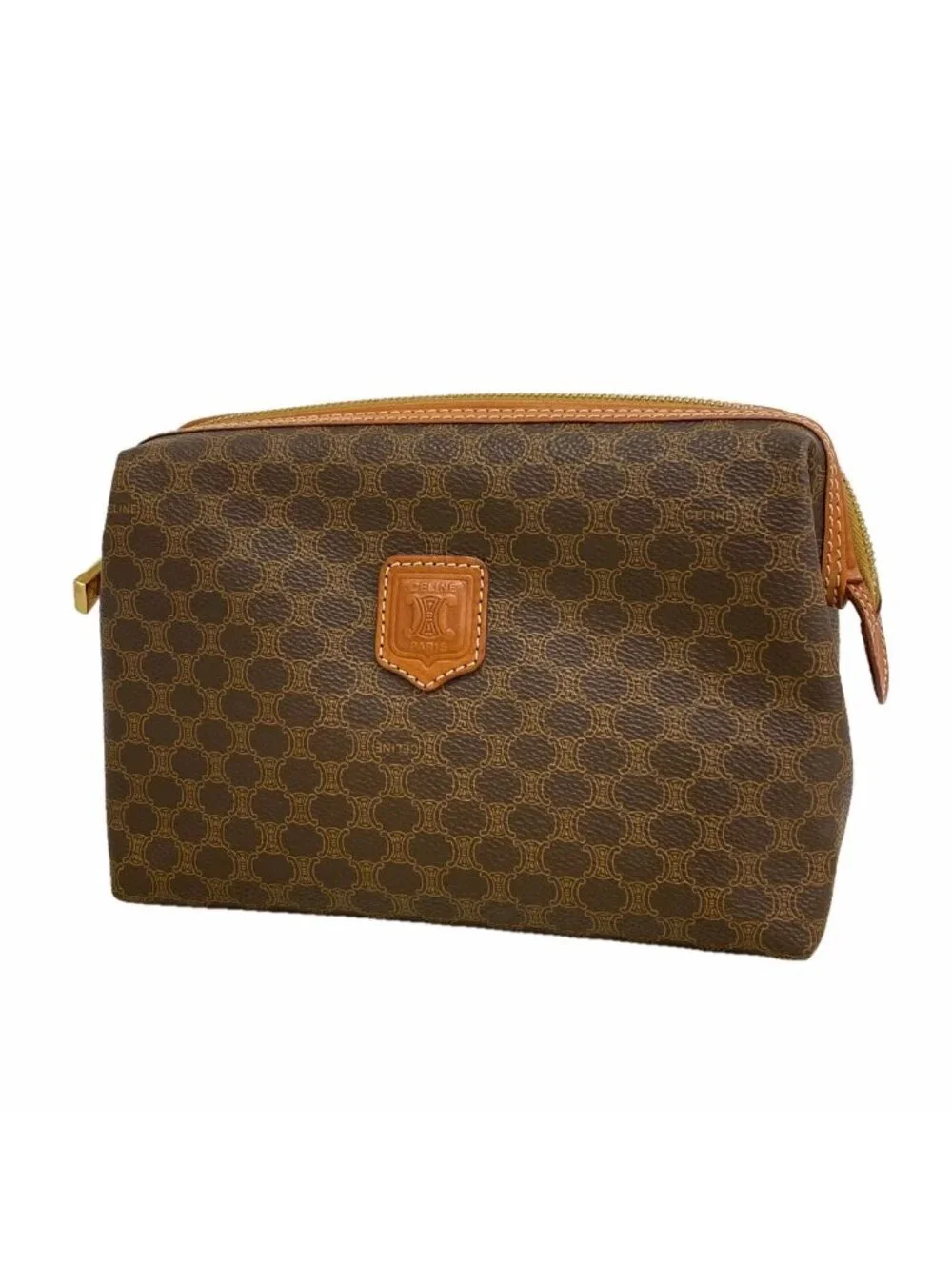 Celine Pouch Macadam Brown Gold